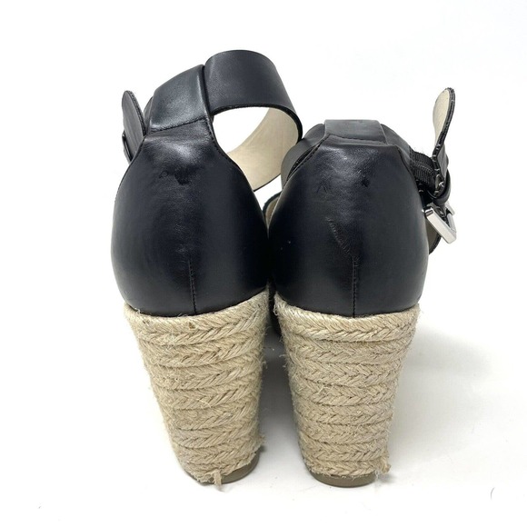 Marc Fisher Cala Wedge Black Suede Platform Espadrille Sandal Women's Size 9M - Picture 3 of 9